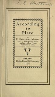 Cover of: According to Plato: by F. Frankfort Moore.