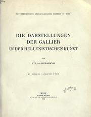 Cover of: Die Darstellungen der Gallier in der hellenistischen Kunst.