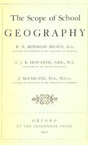 Cover of: The scope of school geography