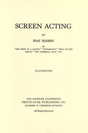 Cover of: Screen acting