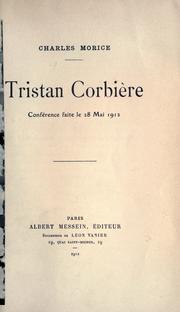 Cover of: Tristan Corbière: conférence faite le 28 mai 1912.