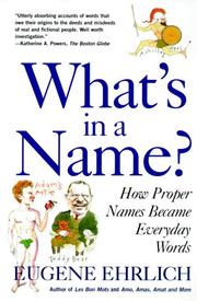 Cover of: What's in a Name?: How Proper Names Became Everday Words