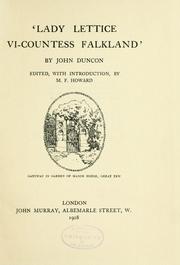 Cover of: ʻLady Lettice, vi-countess Falkland by Duncon, John