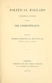 Cover of: Political ballads published in England during the commonwealth