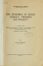 Cover of: The economics of Henry George's "Progress and poverty" 