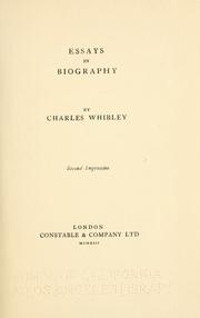 Cover of: Essays in biography