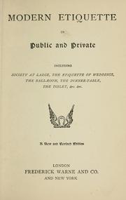Cover of: Modern etiquette in public and private