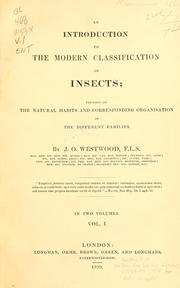 Cover of: An introduction to the modern classification of insects by John Obadiah Westwood