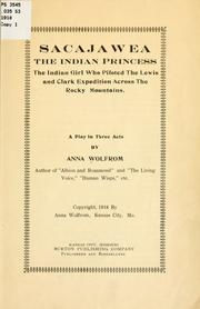 Cover of: Sacajawea, the Indian princess by Anna Wolfrom