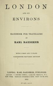 Cover of: London and its environs: handbook for travellers