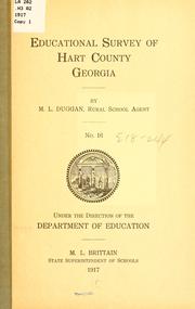Cover of: Educational survey of Hart county, Georgia