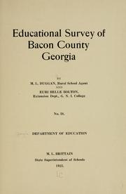 Cover of: Educational survey of Bacon County, Georgia