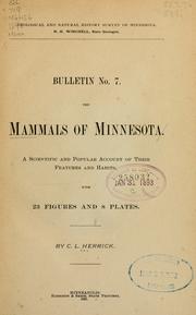Cover of: The mammals of Minnesota by C. L. Herrick