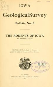 Cover of: The rodents of Iowa by Dayton Stoner