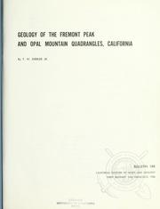 Cover of: Geology of the Fremont Peak and Opal Mountain quadrangles, California