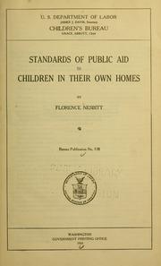 Standards of public aid to children in their own homes by United States. Children's Bureau.