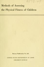 Cover of: Methods of assessing the physical fitness of children by Rachel Marie Jenss