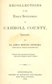 Cover of: Recollections of the early settlement of Carroll County, Indiana