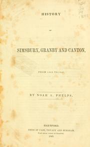 Cover of: History of Simsbury, Granby, and Canton: from 1642 to 1845