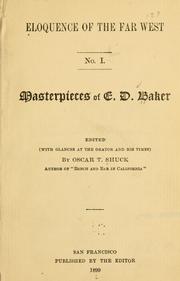 Cover of: Masterpieces of E. D. Baker