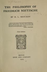 Cover of: The philosophy of Friedrich Nietzsche