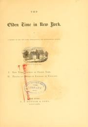 Cover of: The Olden time in New York