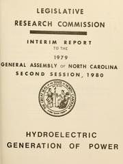 Cover of: Hydroelectric generation of power by North Carolina. General Assembly. Legislative Research Commission.