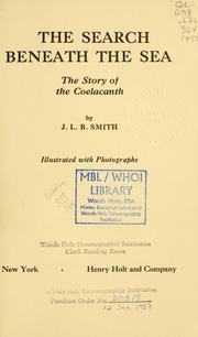 Cover of: The search beneath the sea by J. L. B. Smith