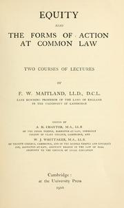Cover of: Equity: also the forms of action at common law; two courses of lectures
