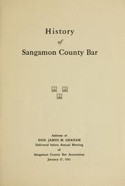 History of Sangamon County Bar by Graham, James McMahon