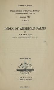 Cover of: Index of American palms by B. E. Dahlgren