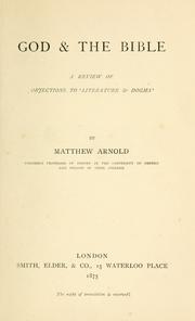Cover of: God & the Bible by Matthew Arnold
