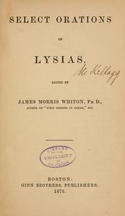 Cover of: Select orations of Lysias