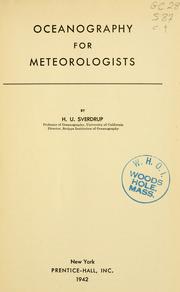 Cover of: Oceanography for meteorologists