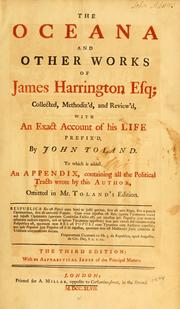 Cover of: The Oceana and other works of James Harrington esq