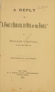Cover of: A reply to "A fool's errand, by one of the fools."