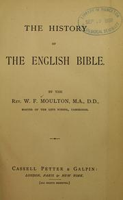 Cover of: The history of the English Bible by W. F. Moulton