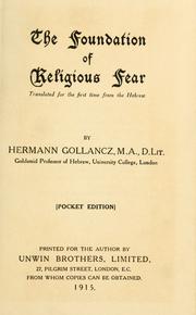 Cover of: The foundation of religious fear