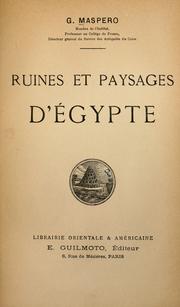 Cover of: Ruines et paysages d'Égypte.
