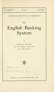 Cover of: The English banking system