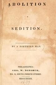 Cover of: Abolition a sedition.