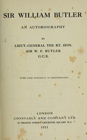 Cover of: Sir William Butler: an autobiography