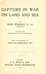 Cover of: Capture in war on land and sea