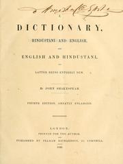 Cover of: A dictionary, Hindūstānī and English, and English and Hindūstānī: the latter being entirely new.