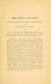 Cover of: Remarks on the Boston magazine: the Geographical gazetteer of Massachusetts, and John Norman, engraver.