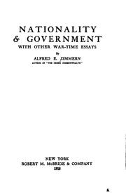 Cover of: Nationality and government: with other wartime essays