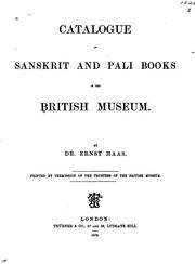Cover of: Catalogue of Sanskrit and Pali books in the British museum. by British Museum. Department of Oriental Printed Books and Manuscripts.