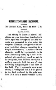 Cover of: Alternate-current machinery