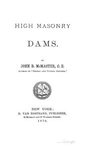 Cover of: High masonry dams