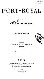 Cover of: Port-Royal by Charles Augustin Sainte-Beuve